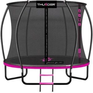 trambulina ultra 255 cm, plasă interioară, roz