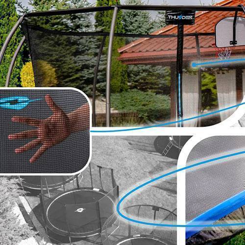 trambulina ultra 185 cm, plasă interioară, albastră trambulina ultra 185 cm, plasă interioară, albastră