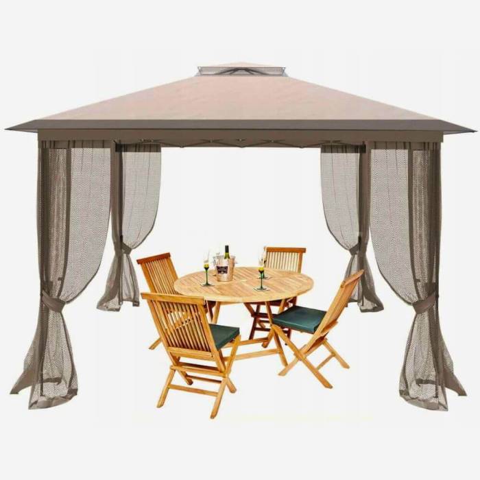 cort pavilion 3x3m roma cu plasa anti insecte pa9