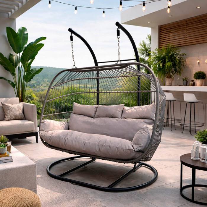 balansoar de tip cocon 3 seater grey