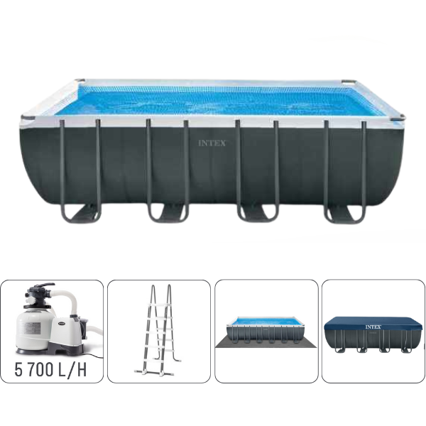 intex piscină ultra xtr frame 549x274x132 cm, 17203l, cadru metalic, cu pompă de filtrare