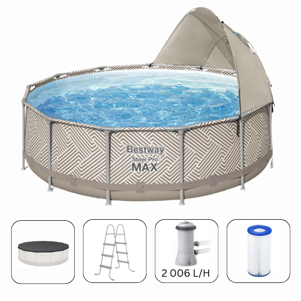 bestway piscina steel pro max 396х107 cm, 11133l, cadru metalic